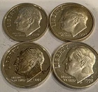 Lot of 4 Roosevelt Silver Proof Dimes - 1998-S, 2007-S, 2010-S - 90% Silver
