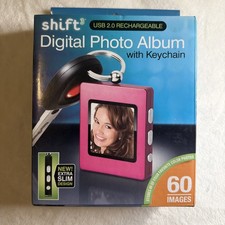 SHIFT3 Digital High Resolution LCD Photo Album W/Keychain USB Rechargeable NIB