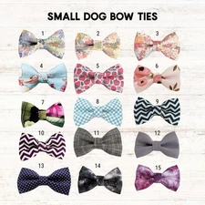 Dog Bow Tie Size Small 3.5" x 2" Assorted Colors and Patterns to Choose From