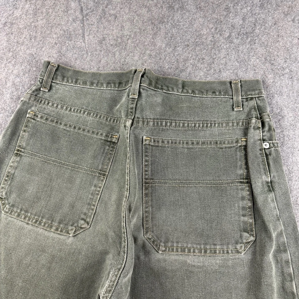 Pantalones Cortos de Jean Sueltos Sueltos Gloria Desteñidos Para Hombre Verde Talla 32 x 9.5 Denim Skate Años 90 De Colección Foto 3 de 4