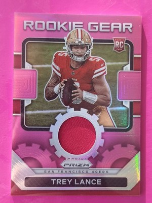 2021 Panini Prizm Rookie Gear Trey Lance San Francisco 49ers Pink Prizm