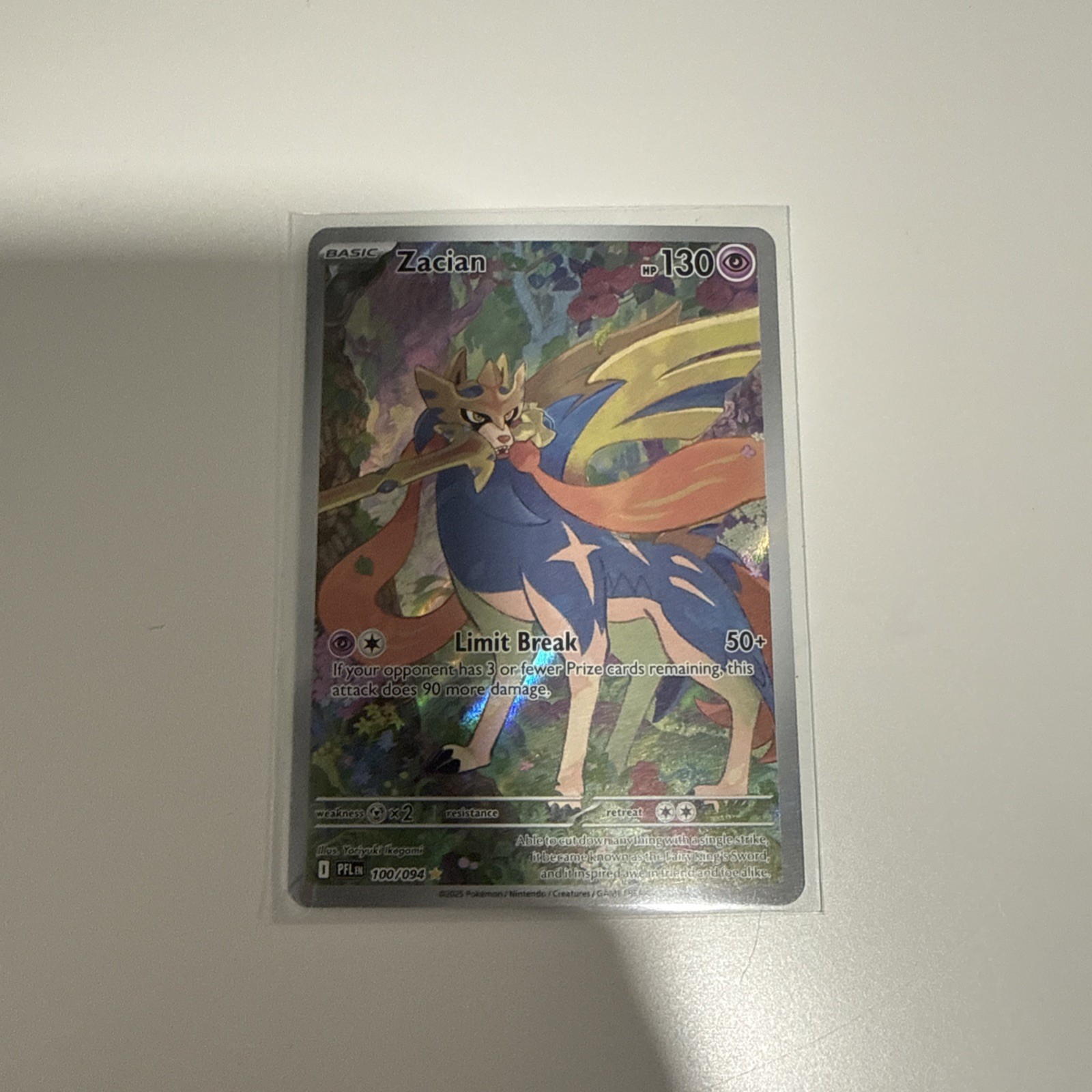 ZACIAN 100/094 ILLUSTRATION RARE PHANTASMAL FLAMES POKEMON HOLO NM