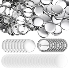 200 Sets Blank Button Making Supplies 37mm/ 1.46 inch Metal Round Badge Butto...