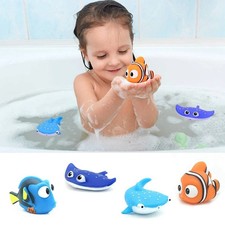 Kids Shark Bath Toys Water Squirters Colorful Baby Bathtub Shower Toys Set
