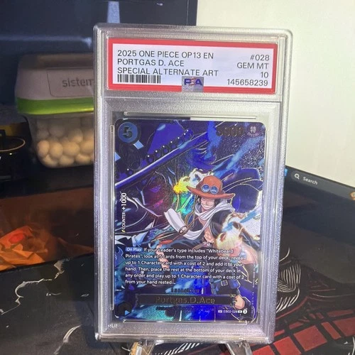 One Piece TCG - Portgas D Ace SP OP13 (EB02-028) Alt Art - PSA 10