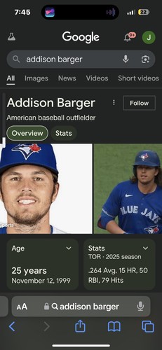 ADDISON BARGER RC XFRACTOR See Pics! REFRACTOR RARE 2024 Topps BLUE JAYS 💫 - Picture 14 of 17