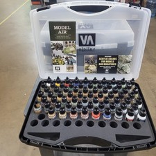 Acrylicos Vallejo Model Air Paint Set - Some New, Some used, paint spilled