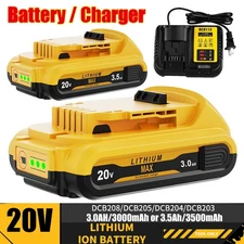 20V FOR DEWALT DCB201 20 Volt MAX Lithium-Ion Battery / Charger DCB206-2 DCB203