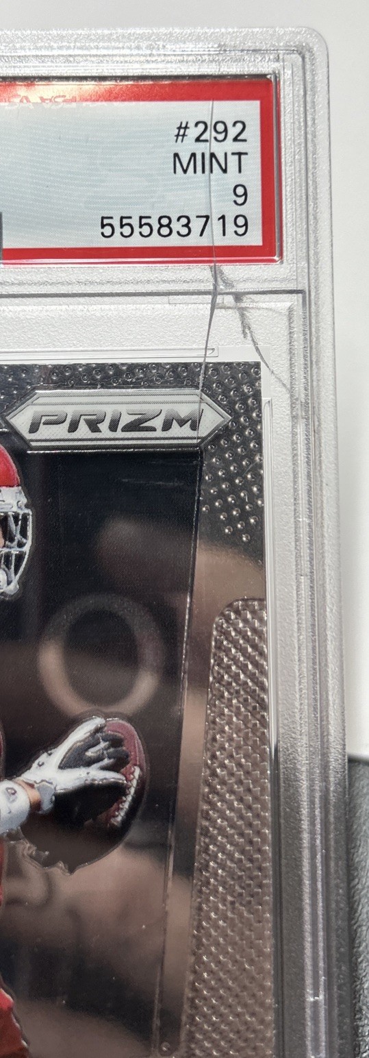 Travis Kelce 2013 Panini Prizm Rookie RC #292 PSA 9 MINT CRACKED CASE LOOK! view 4
