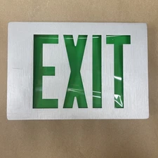 Lithonia LE S 1 R EL N LED EXIT Sign GreenLetters Signature Die-Cast Aluminum 