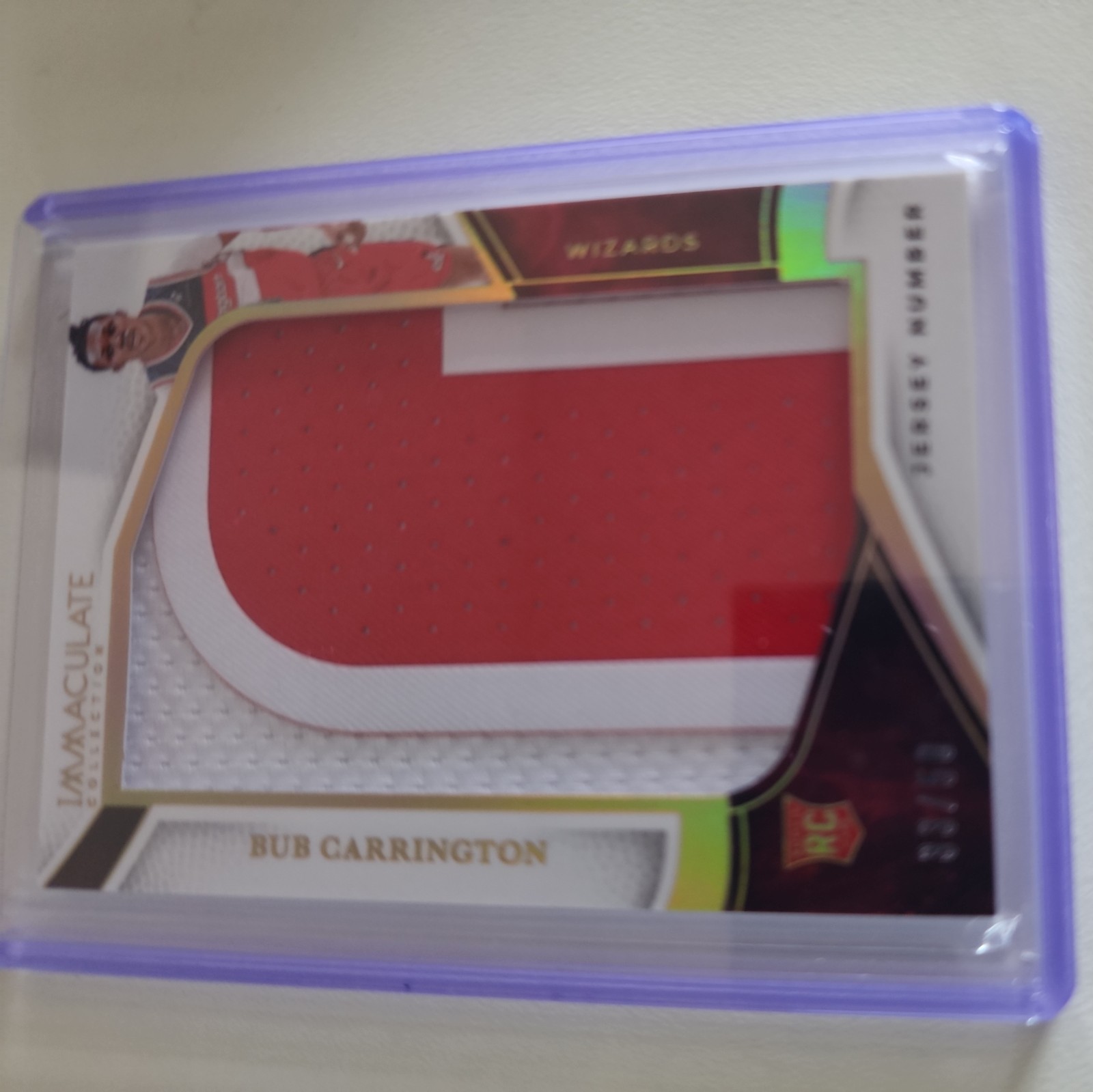 2024-25 Panini Immaculate Bub Carrington RC Rookie Jersey Number Jumbo Patch /50