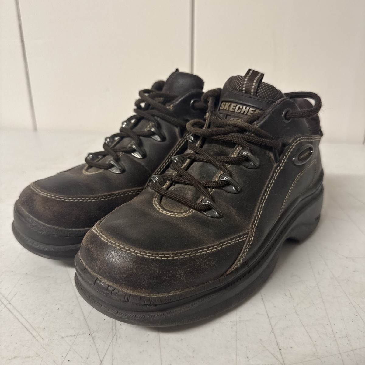 靴 leather shoes 90s archive VTG 90s Skechers Chunky Platform Black Leather Jammers Shoes