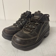 VTG 90s Skechers Chunky Platform Black Leather Jammers Shoes Women's Size 6