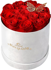 Forever Flowers in a Box, Preserved Roses Gifts for Women, Forever Flowers for D