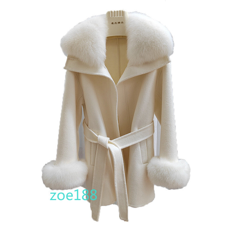 New Fox Fur Collar Woolen Coat New Fox Fur Collar Woolen Coat