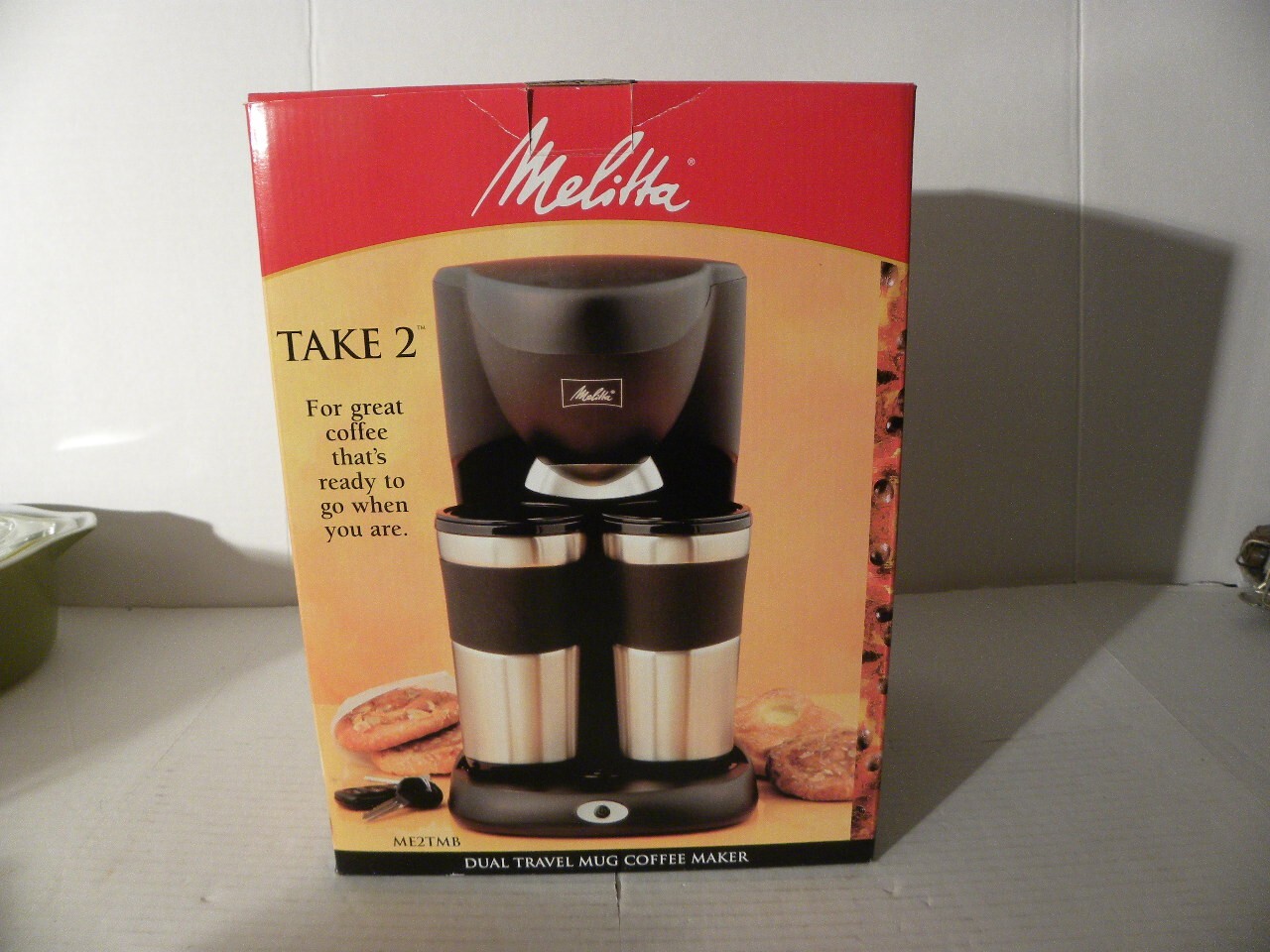 Melitta ME2TMB Dual Coffee Maker Take 2 Stainless Steel Travel Mug