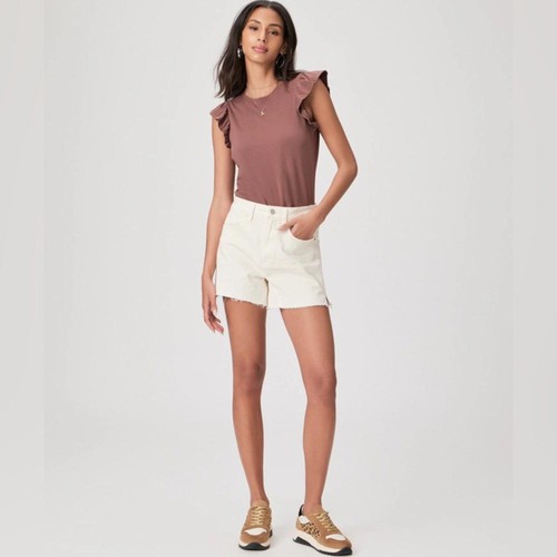 Paige Dani Denim Shorts/Cut Off High Rise Size 33 Light Blonde NEW MSRP $169