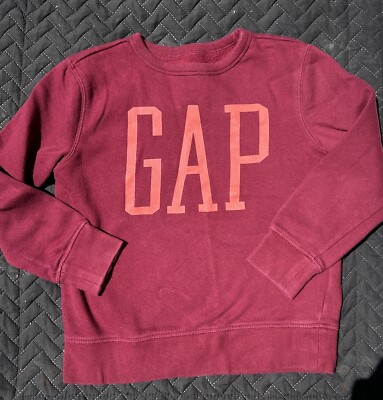 GAP Sweatshirt Kids Medium Maroon Crewneck Pull Over Logo Sweater girl  SCHOOL
