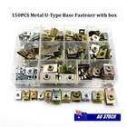<!--F#f_0-->150 pcs U-Type Car Retainer Self-tapping Metal Screw Nut Clips For Fender Bumper<!--F/-->