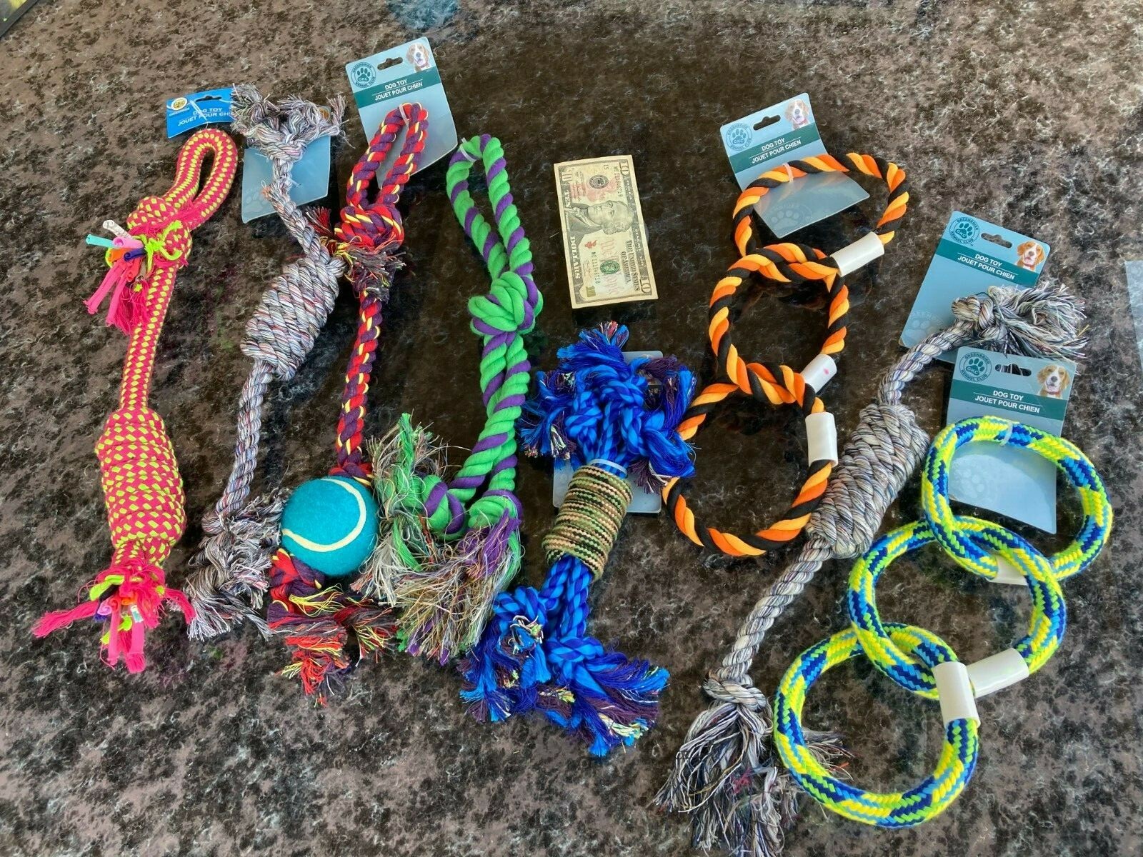 Rope Dog Toy For Aggressive Chewers Tough Bone Pull Lot And 