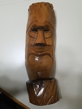 Tiki Hand Carved Wooden Mask Wall Hanging