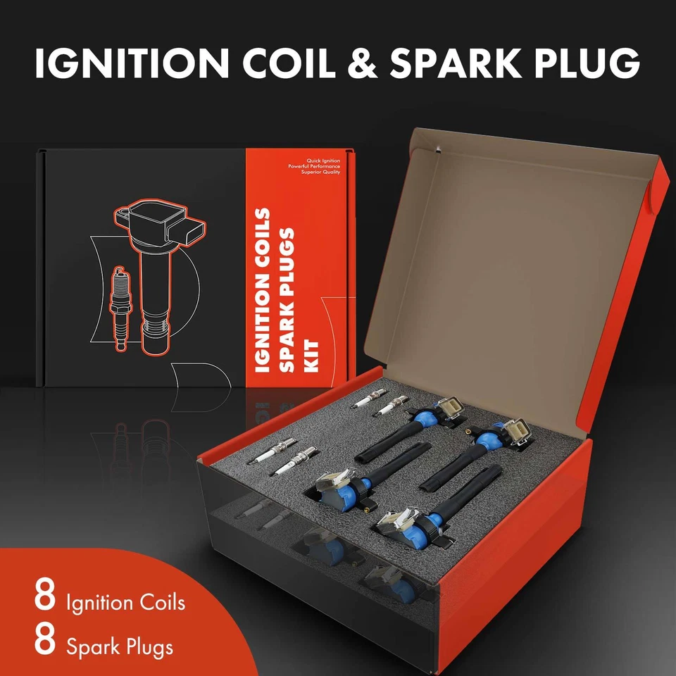 8x bobina de ignição e 8x kit de vela de ignição de irídio para BMW 740i 740iL M5 Land Rover - Imagem 2 de 4