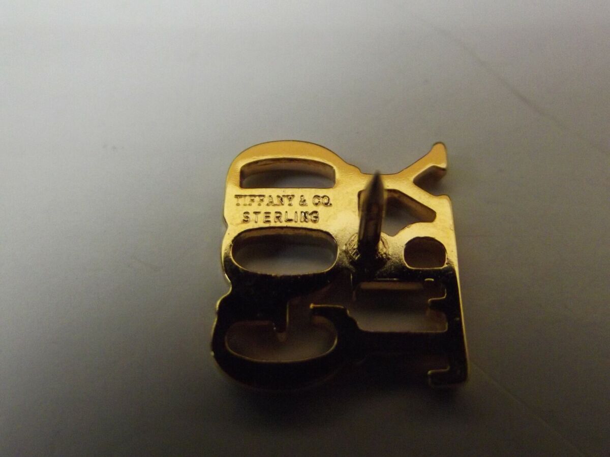 Vtg 1970s Tiffany & Co Sterling Gold Overlay TRY GOD Vermeil Vtg 1970s Tiffany & Co Sterling Gold Overlay TRY GOD Vermeil