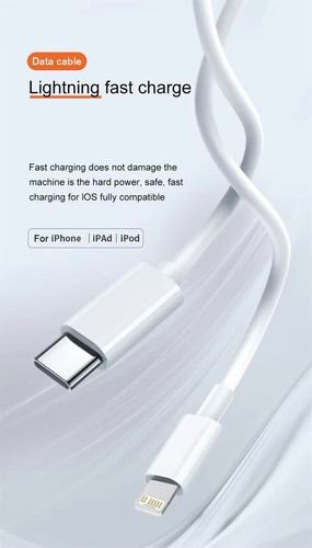 Per iPhone 14 13 12 11 Pro XR XS Ricarica Rapida 20W USB-C Cavo Caricatore PD-1M - Foto 9 di 21