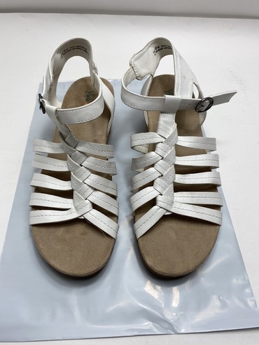 YUU Womens Strappy Sandals Low Wedge 