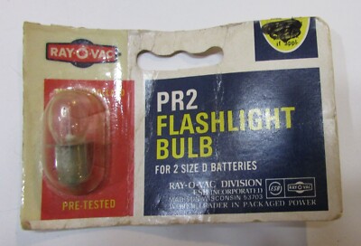 New Vintage 1950's RAY-O-VAC PR2 Unused Flashlight Bulb