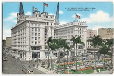Postcard U. S. Grant Hotel And Plaza, San Diego, California Unposted VTG VPC02.