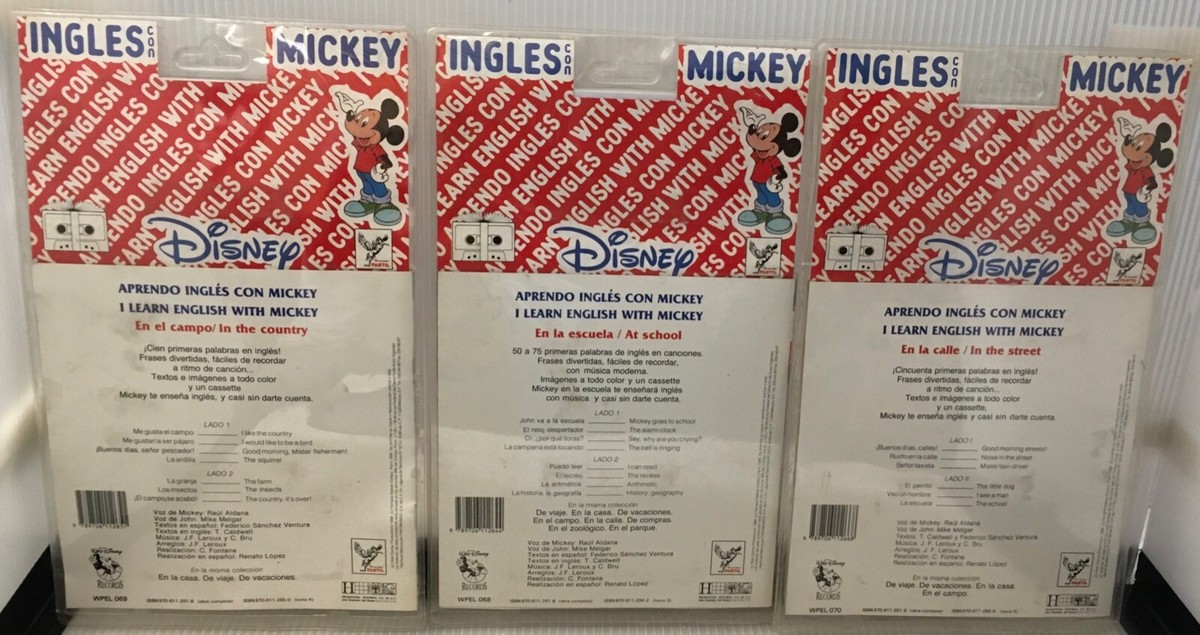 New Set of 3 Vintage I Learn English With Mickey Walt Disney New Set of 3 Vintage I Learn English With Mickey Walt Disney