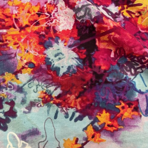 Vivienne Tam Size 4 Colorful Top Silk Cotton Abstract Floral Watercolor Boho - Picture 6 of 17