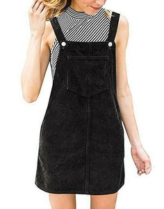 suede dungaree dress