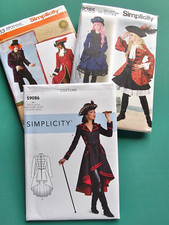Lot of 3 Pirate Costume Patterns - Sizes 6-14 Uncut