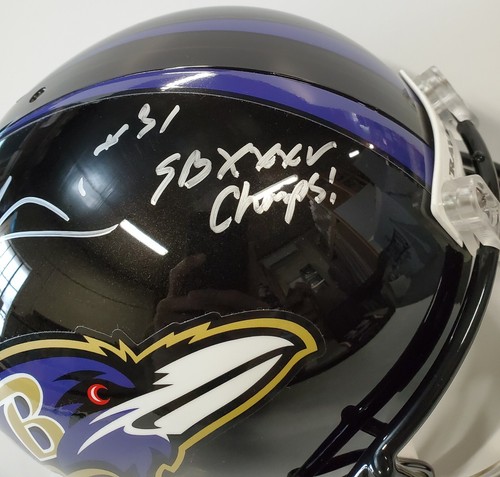 BALTIMORE RAVENS JAMAL LEWIS SIGNED INSCR FULL SZ REPLICA HELMET SCHWARTZ COA - Picture 3 of 4