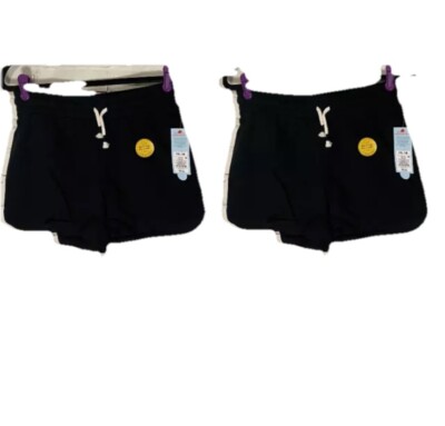 Cat Jack Girls Size XXL 18 Knit Midi Pull-On Shorts Drawstring Black X 