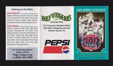 2001 CLEVELAND INDIANS  Pepsi  Spring Training  POCKET SCHEDULE  NM