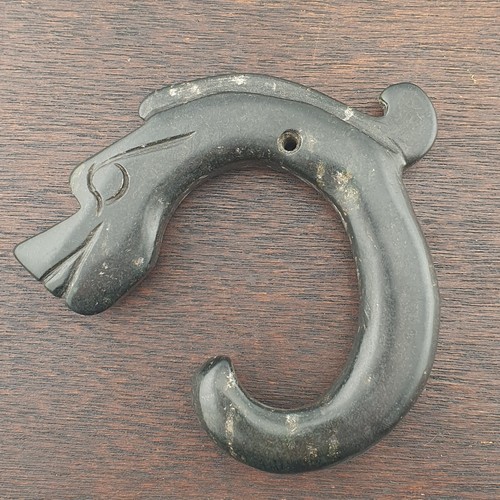 Pietra antica magnetica nera giada pietra scultura animali amuleto perlina - Foto 4 di 18