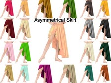 Women Satin A line High low skirt asymmetrical skirt Mullet party skirt S72-1