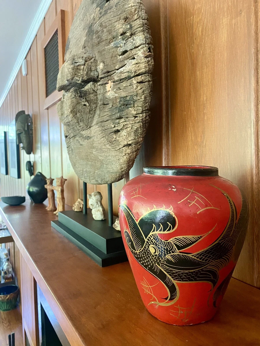 陶瓷红色1900-1940 年日本花瓶| eBay