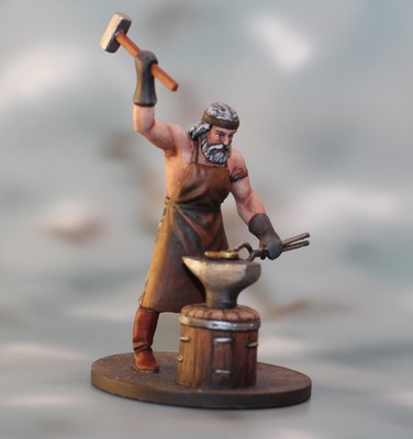   Blacksmith Soldiers resin 3D PAINTED. 54mm 1/32 Action Figurine  