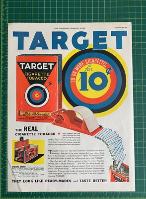 does target sell cigarettes Vintage 1932 Target Cigarette Tobacco Print Ad