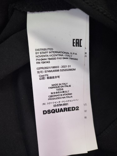 T-shirt DSQUARED2 Uomo Maglietta Man Taglia XXL Manica Corta Cotone - Foto 10 di 10