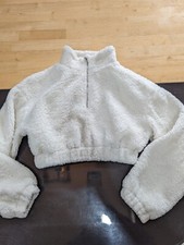 Shein Girls White Zip Up sweater sz 10Y