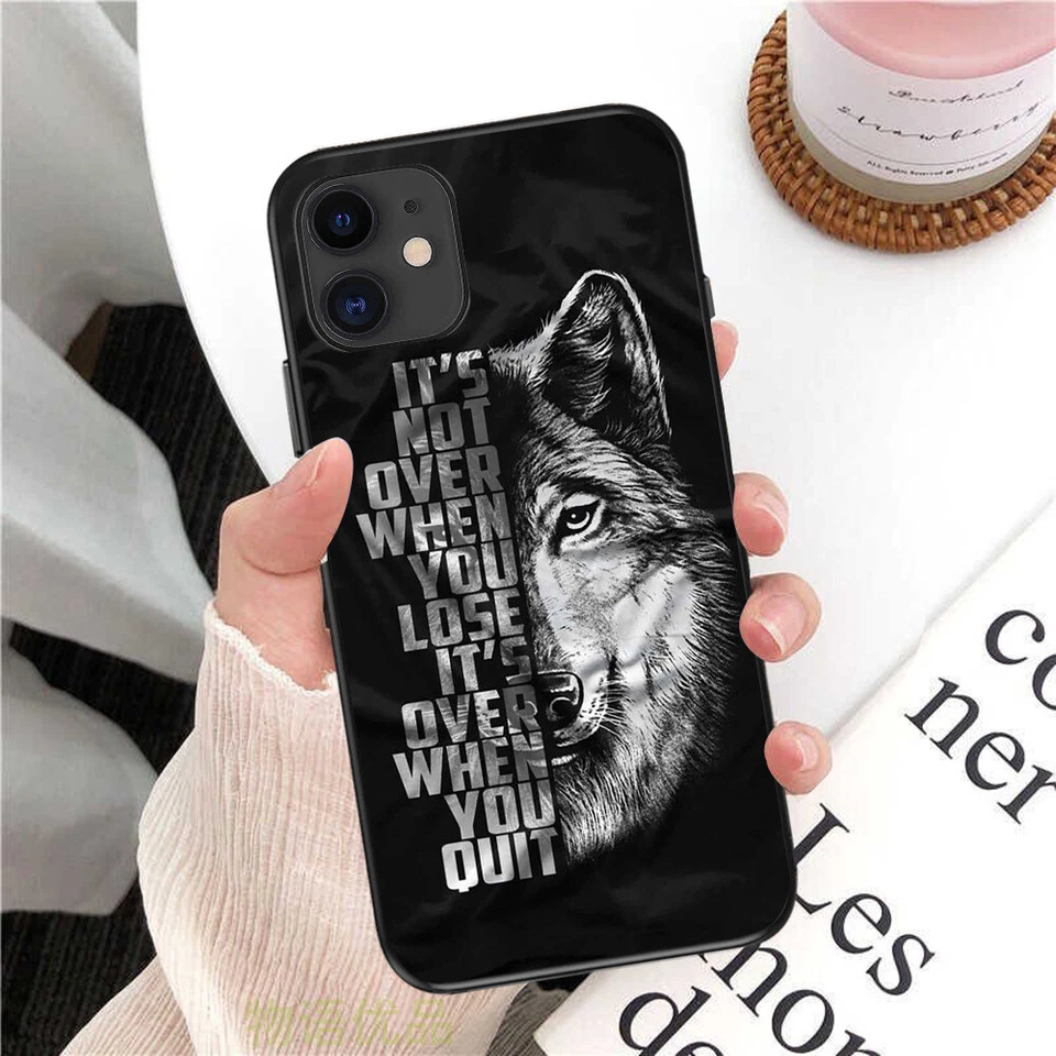Funda Wolf para iPhone 15 14 13 12 11 Pro Max Plus Mini XR XS X SE 8 7 6 Cubierta Foto 2 de 4