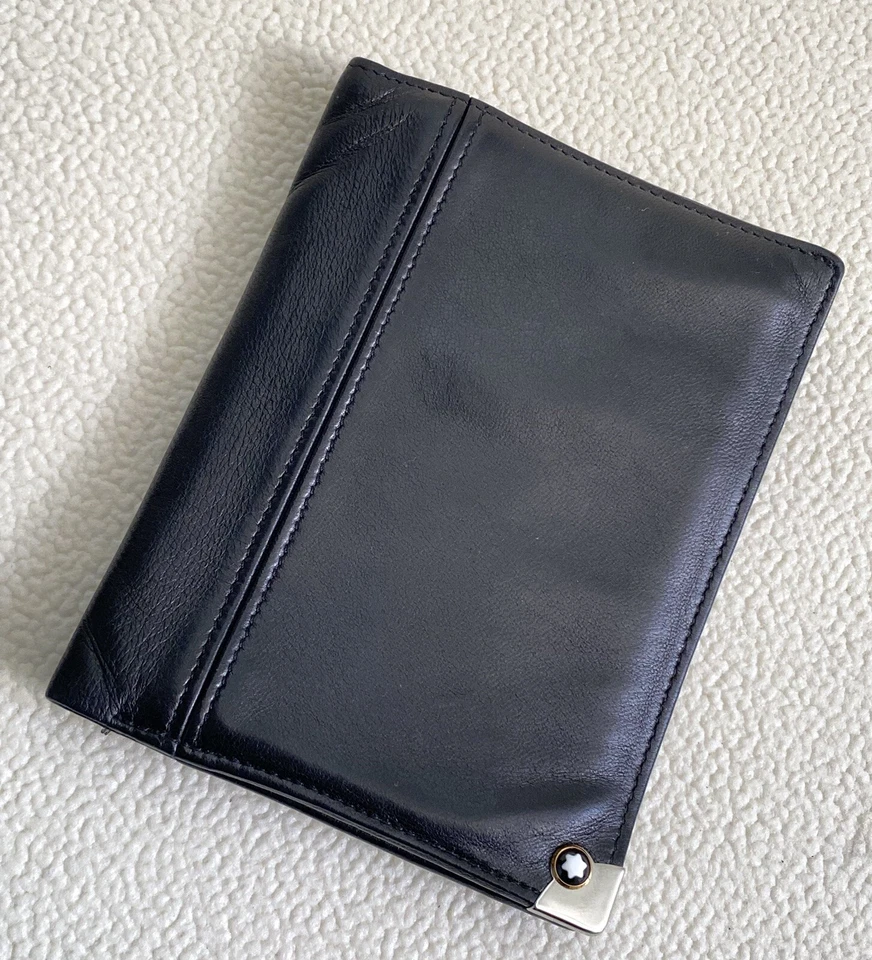 MONTBLANC Cartera Para Hombre Meisterstück Cartera de Cuero 6cc Negra Estilo Vintage Foto 3 de 4