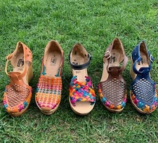 Mexican Women's CLOSED/OPEN TOE WEDGE Huaraches Artesanales Plataforma De Mujer