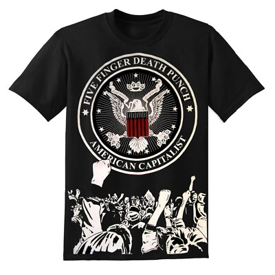 FIVE FINGER DEATH PUNCH cd lgo American Capitalist REVOLT Official SHIRT LRG oop