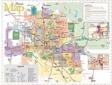 PHOENIX ARIZONA MAP POSTER PICTURE PHOTO PRINT Road City County South West